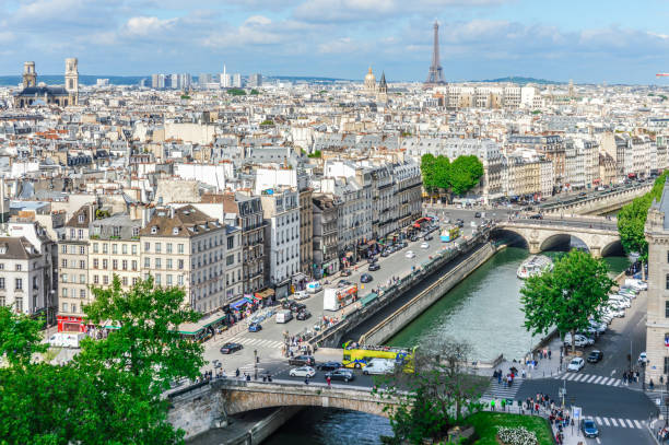 istock Panoramic cityscape of Paris 694520748