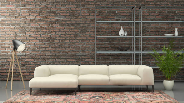 istock Minimalist modern interior living room with sofa 694527090