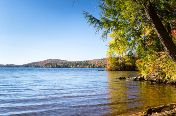 istock Scenic Mountain lake under Clear Sky 694533240