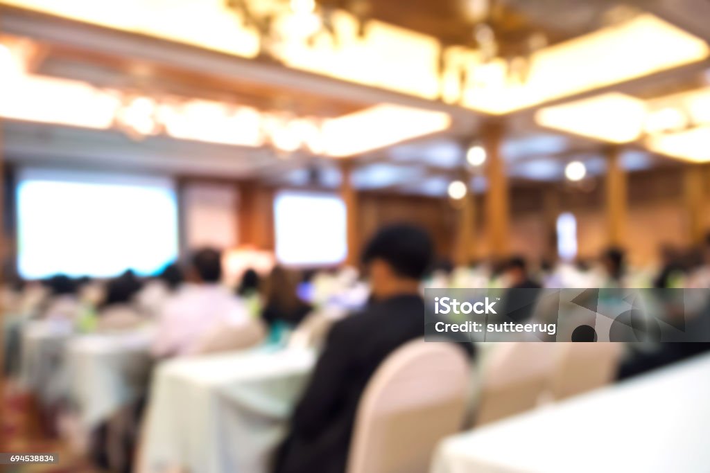 Entreprise floue fond. Séminaire et conférence à la salle des Congrès. - Photo de Mouvement flou libre de droits