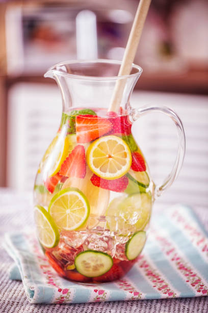 istock Infused Water with Fresh Strawberries, Lime, Lemon and Basil 694542834