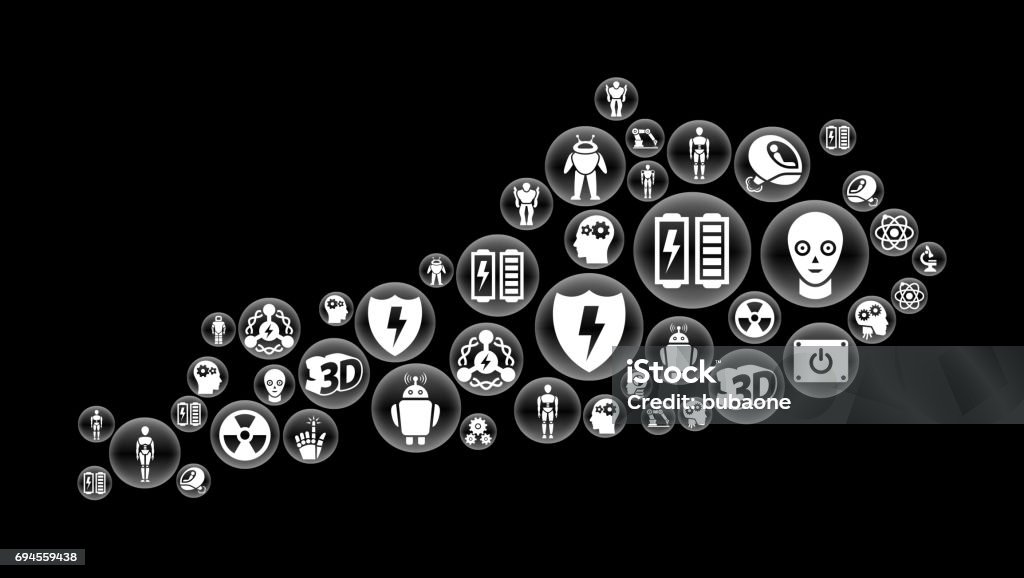 Vector Robot Back Button Kentucky Robots And Robotics Black Vector Button Pattern Stock ...