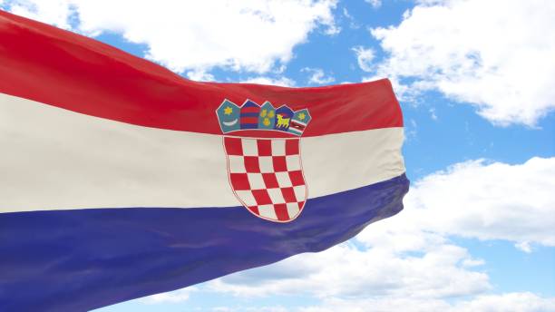 istock Waving flag of Croatia 694562490