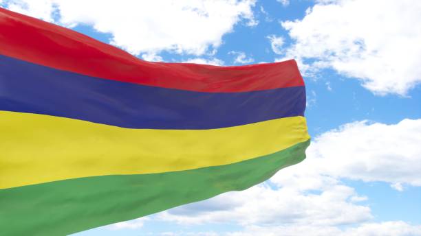 istock Waving flag of Mauritus 694562566