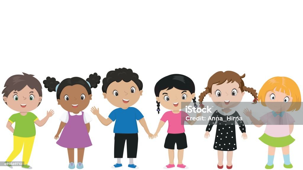 Funny Cartoon Children Stock Illustration - Download Image Now - Child,  Group Of People, African Ethnicity - iStock