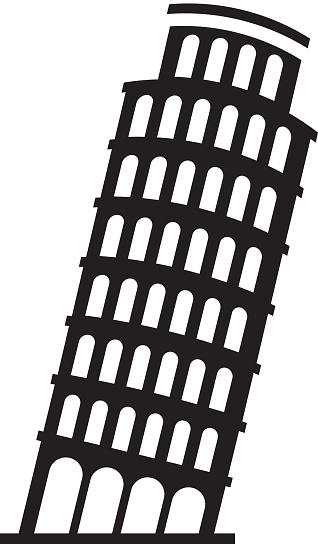 black icon Leaning Tower of Pisa