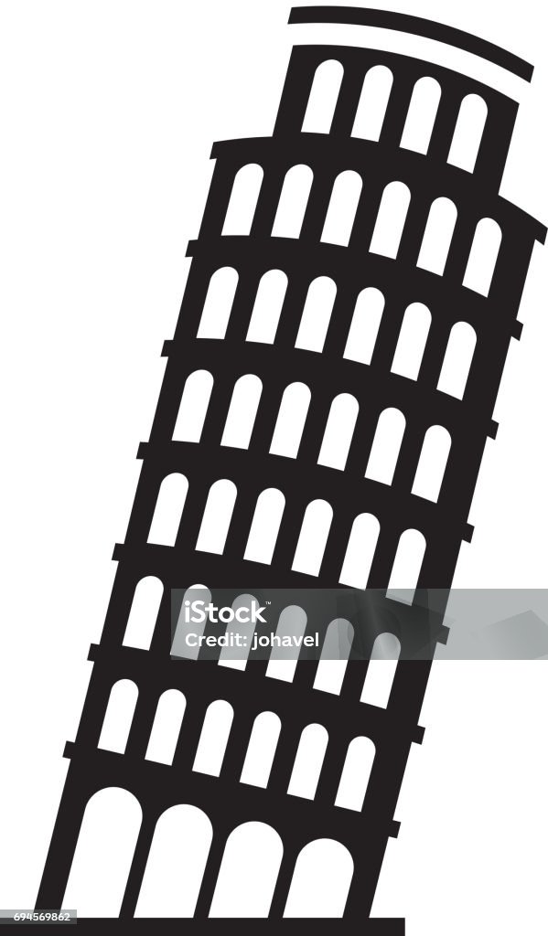 Black Icon Leaning Tower Of Pisa Stock Illustration - Download Image Now - Leaning  Tower of Pisa, Arch - Architectural Feature, Architectural Dome - iStock