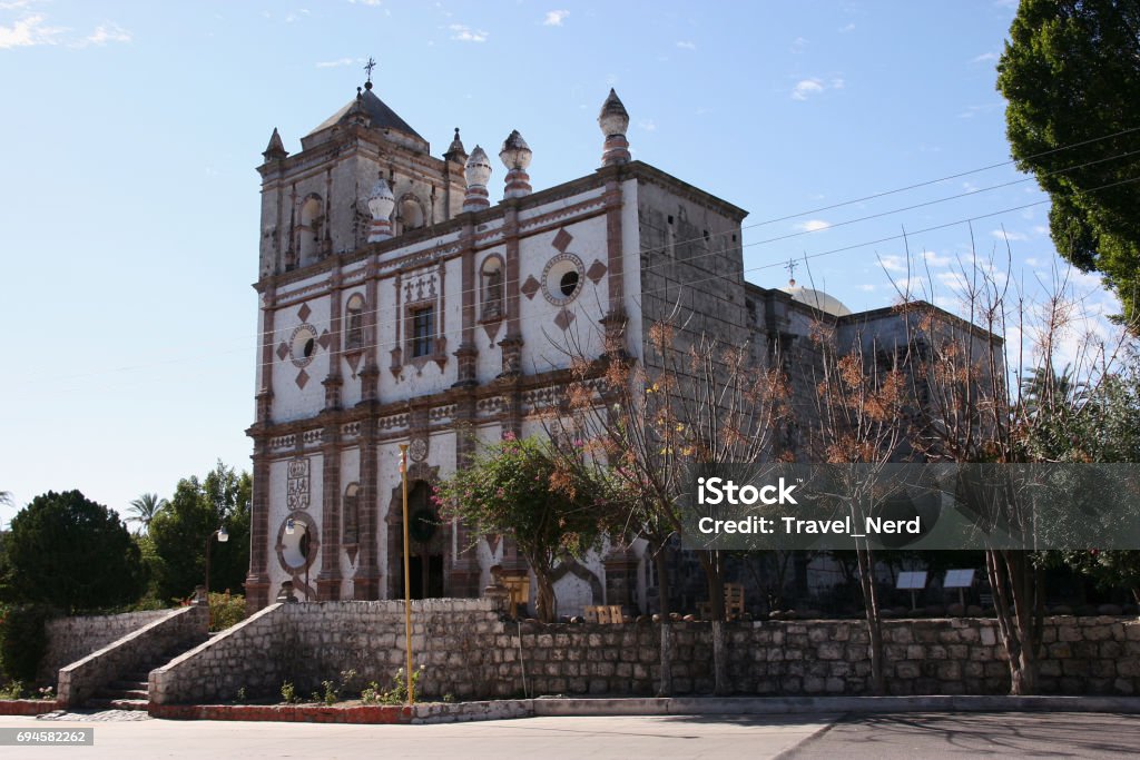 Old Franciscan church (Misión San Ignacio Kadakaamán) in San Ignacio, Baja California Sur, Mexico San Ignacio Stock Photo