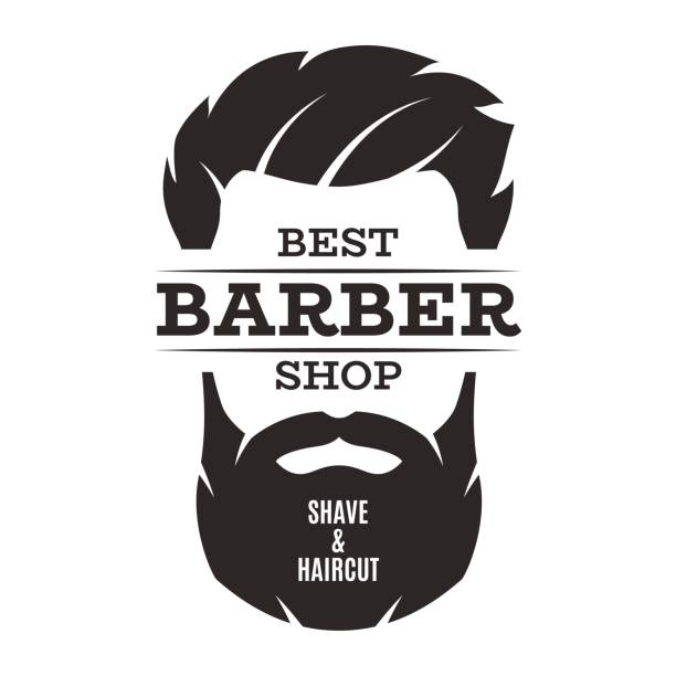 illustrazioni stock, clip art, cartoni animati e icone di tendenza di barbiere isolato etichetta vintage badge emblema. - men hairdresser human hair hairstyle
