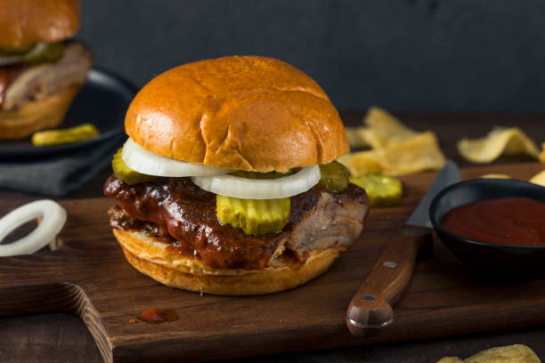 istock Homemade Smoked BBQ Rib Sandwich 694593478
