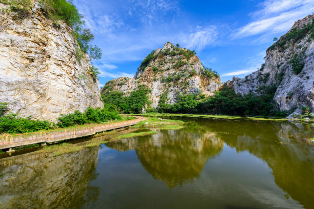 istock Khao Ngu Stone Park at Ratchabri, Thailand 694597976