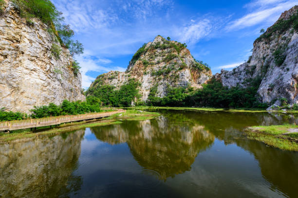 istock Khao Ngu Stone Park at Ratchabri, Thailand 694598572