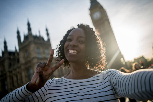 istock Woman taking a selfie in London 694616800