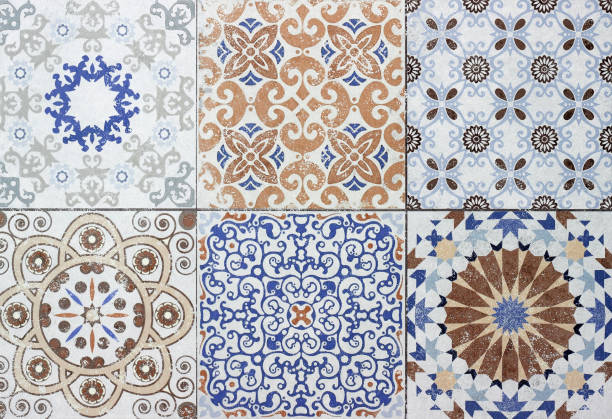 istock Colorful vintage ceramic tiles wall decoration 694620402