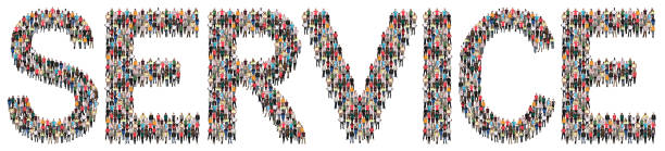 istock Service services support multi ethnic group of people 694620418