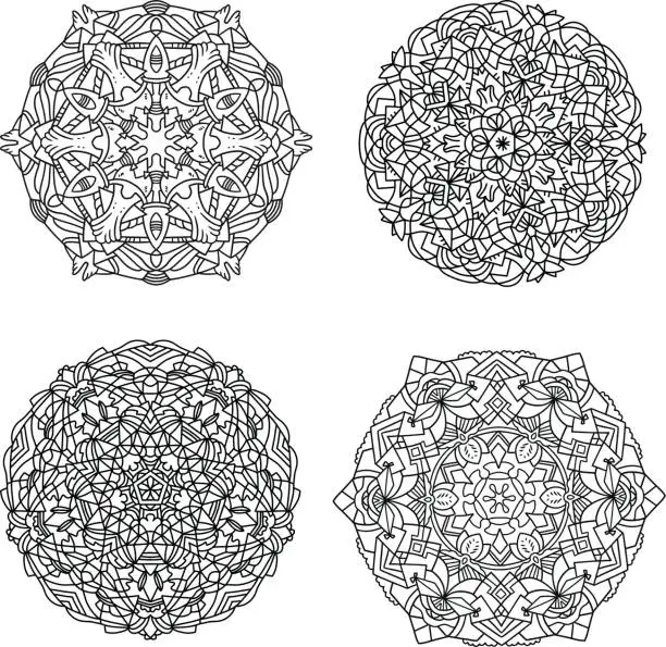Vector illustration of Vector Mandalas Set #3