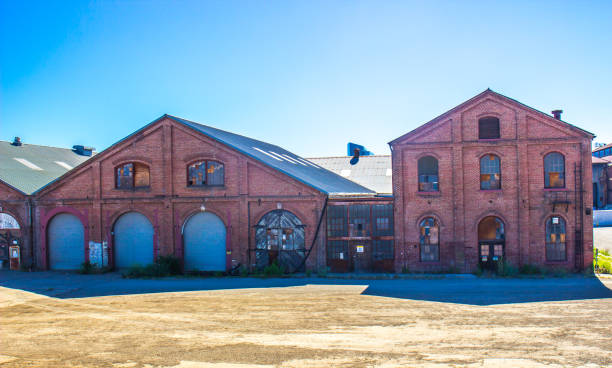 istock Vintage Railroad Brick Buildings 694631284