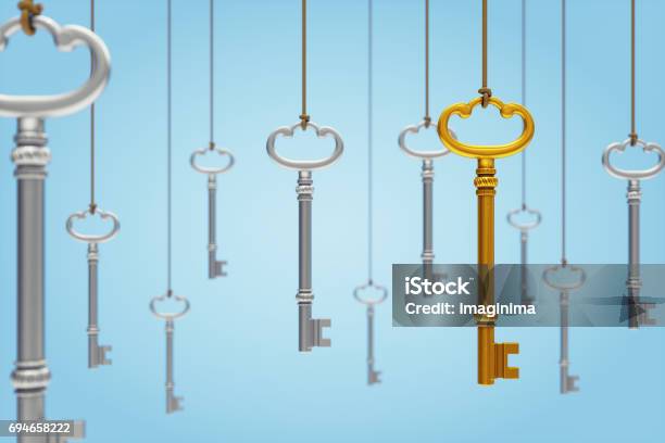 Hanging Keys Stock Photo - Download Image Now - Key, Concepts, Unlocking