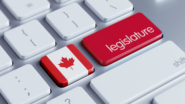 concept de l’assemblée législative - canadian flag flag trial justice photos et images de collection