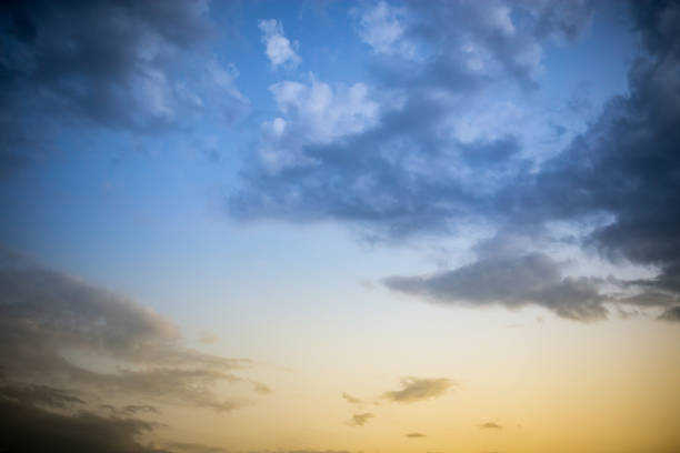 istock Beautiful clouds at sunset after rain as background 694670188