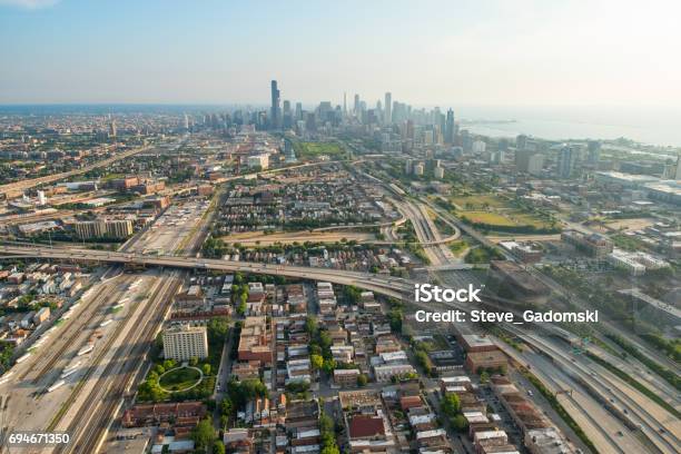 Chicago Aerial Stock Photo - Download Image Now - Chicago - Illinois, South, Illinois