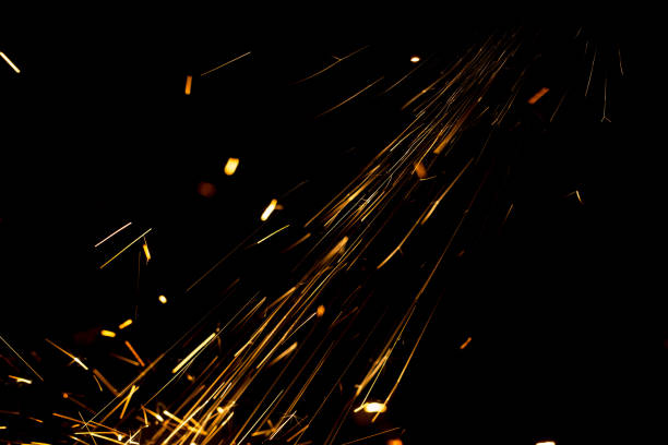 istock Sparks from metal on construction site as background 694683226