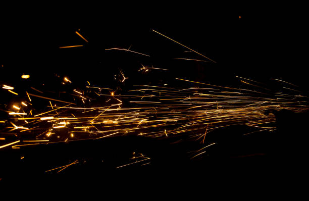 istock Sparks from metal on construction site as background 694685282