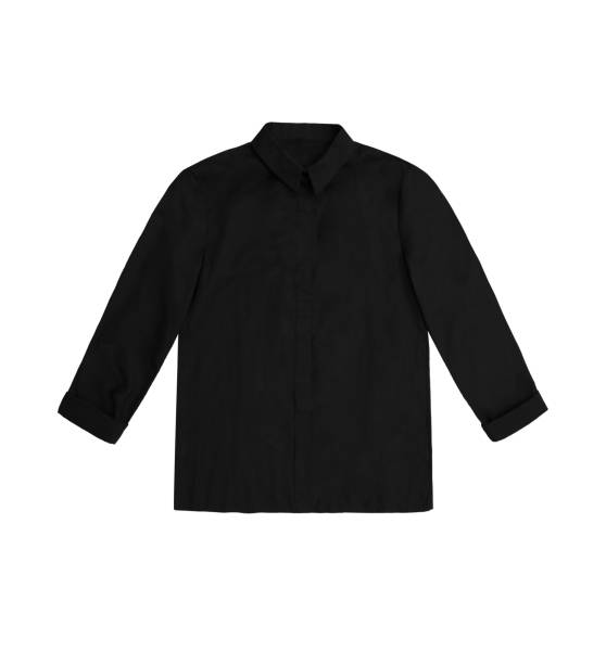 istock women's shirt in black isolated on white background 694686096