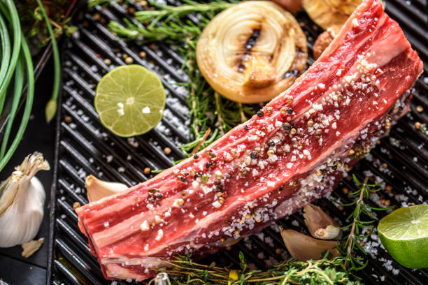 istock Raw Short Rib with Sea Salt and Pepper 694706618