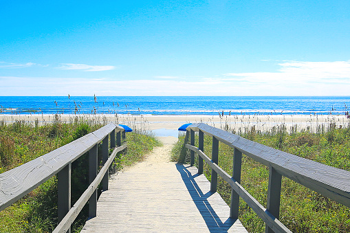 beautiful beach and boardwalk