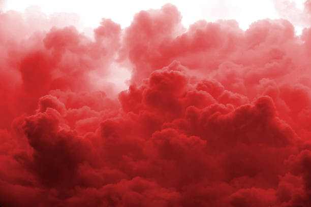 fondos abstractos de cielo rojo - thick fotografías e imágenes de stock