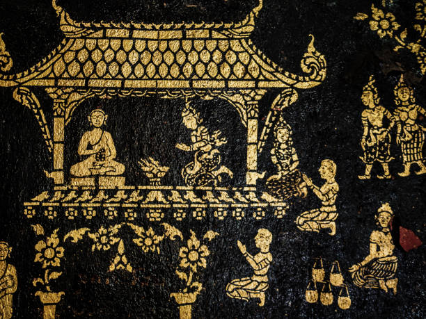 istock Wat Xieng Thong ancient mural paintings Luang Prabang Laos 694729182