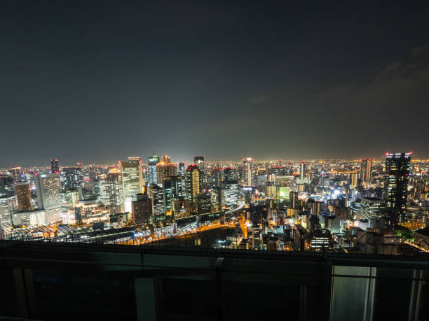 istock Observation room night view in Japan 694729410