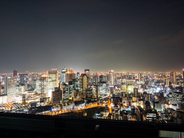 istock Observation room night view in Japan 694729414