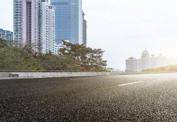 istock Empty downtown street intersection,shot in Shanghai 694742926