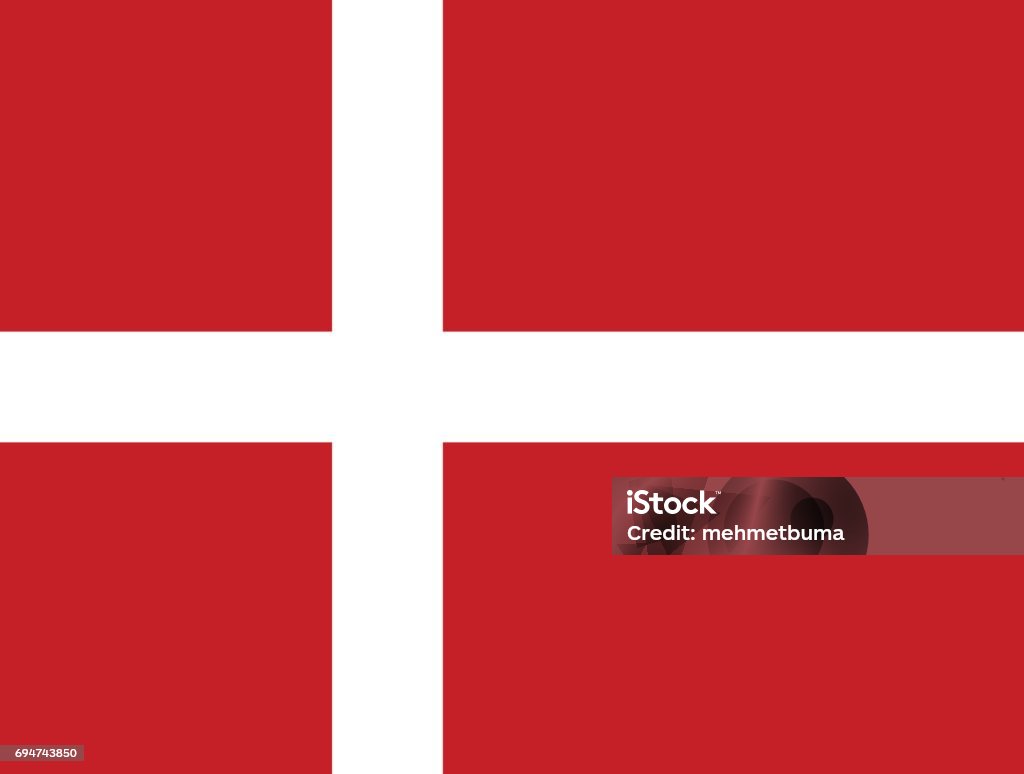Ilustração do vetor de bandeira dinamarquesa, layout de plana, - Vetor de Bandeira Dinamarquesa royalty-free