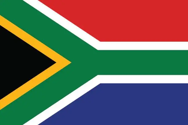 Vector illustration of South African flag, flat layout, vector illustration