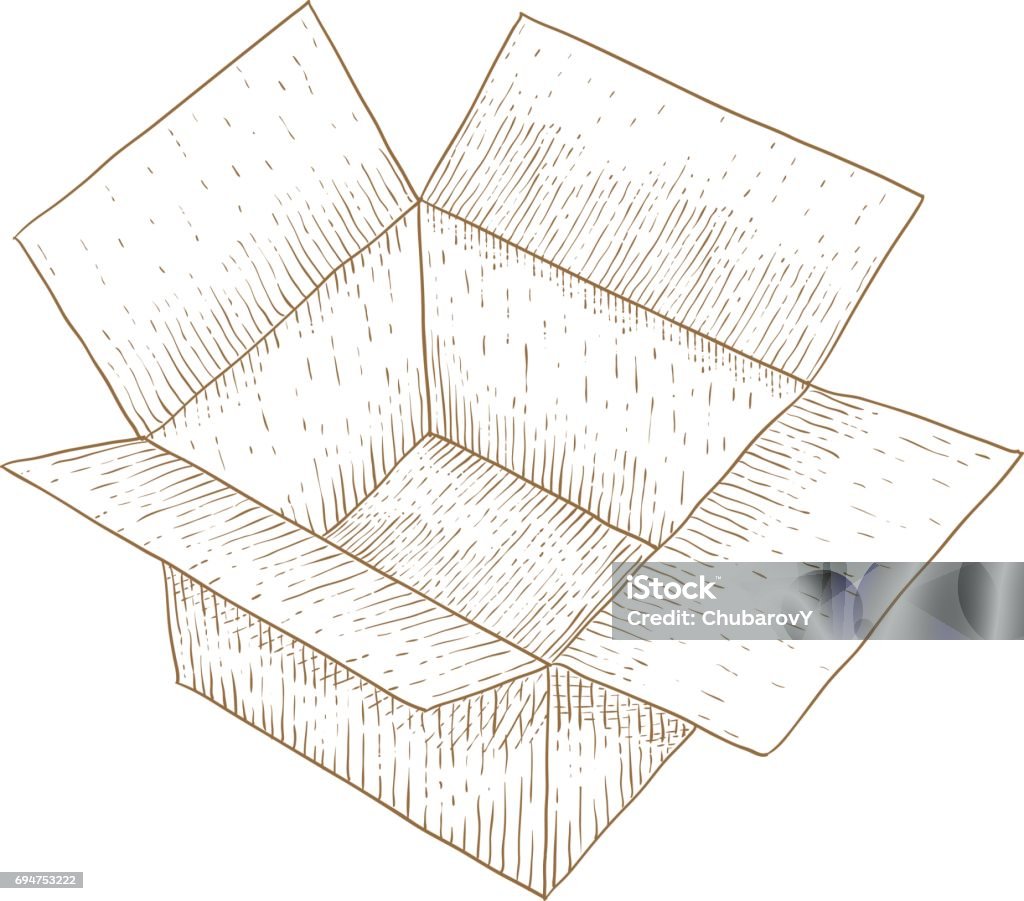 Open Mini Box Drawing Open Box Hand Drawn Sketch Stock Illustration - Download Image Now ...
