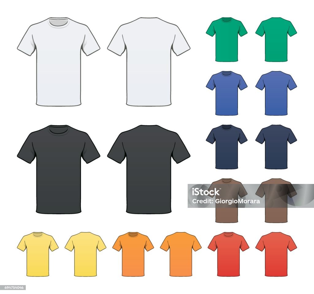 Blank Colored T-shirt template T-Shirt stock vector