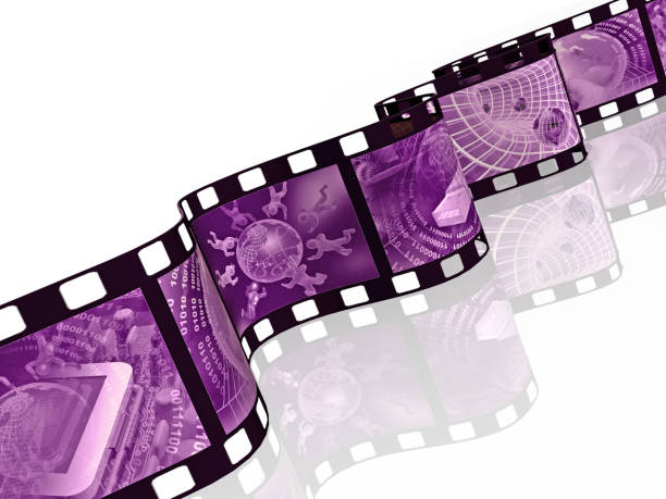 istock Film roll with violet pictures 694756812