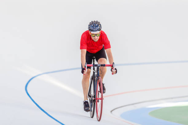 istock Bicyclist on cycle track outdoor 694764254