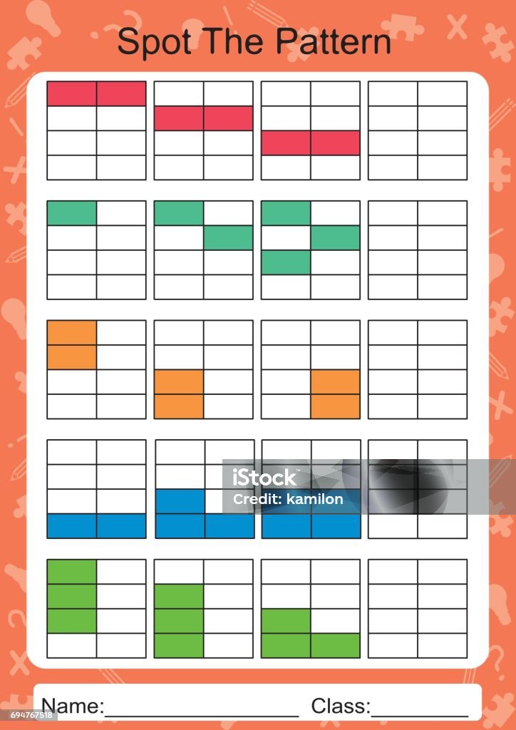 Complete Next Pattern Complete The Next Pattern Worksheet For Children Stock Illustration ...