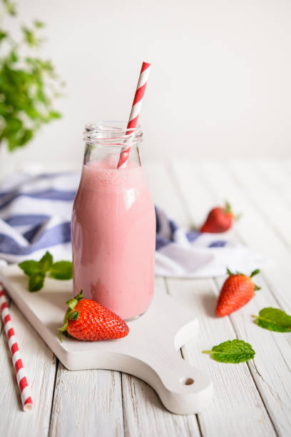 istock Delicious Strawberry milkshake 694777506