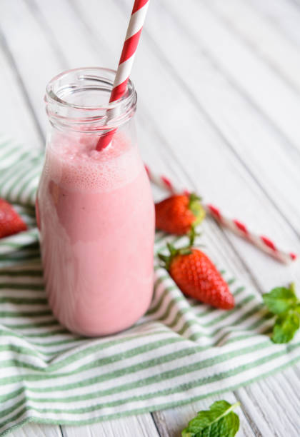 istock Delicious Strawberry milkshake 694777574