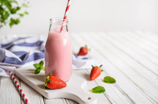 istock Delicious Strawberry milkshake 694777622