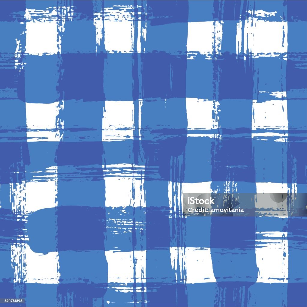 Gitenge Patterns Blue White Blue Gingham Pattern Grunge Brush Strokes Stock Illustration ...