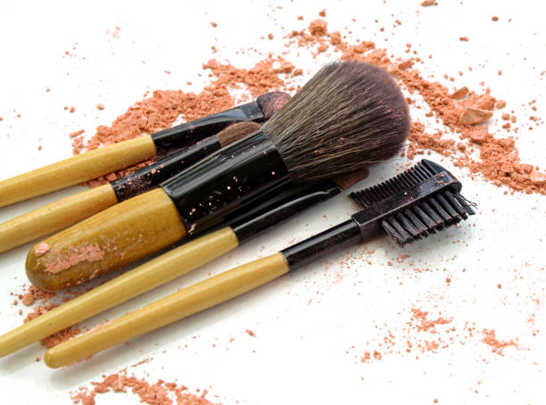 istock professional make-up brush on colorful crushed eyeshadow 694789216