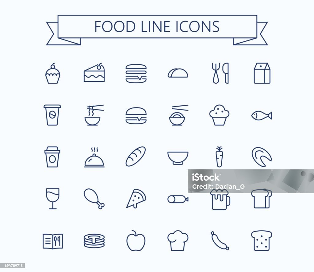 Food vector mini icons set. Thin line outline 24 x 24 Grid.Pixel Perfect Food vector mini icons set. Thin line outline 24 x 24 Grid.Pixel Perfect. esp 10 Sparse stock vector