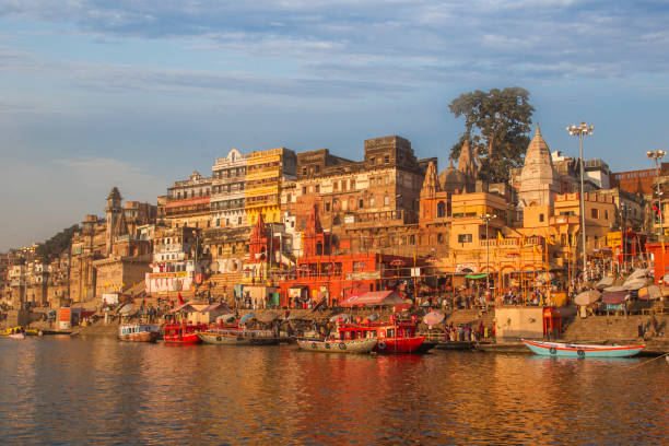 istock Scene of River Ganges, Varanasi, India. 694815132