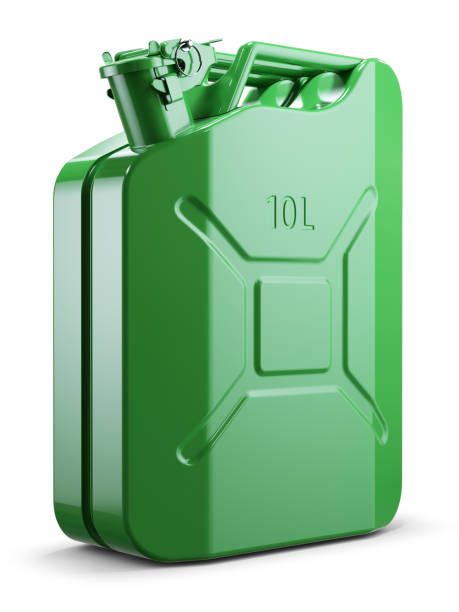 istock Green metal jerry can isolated 694822784